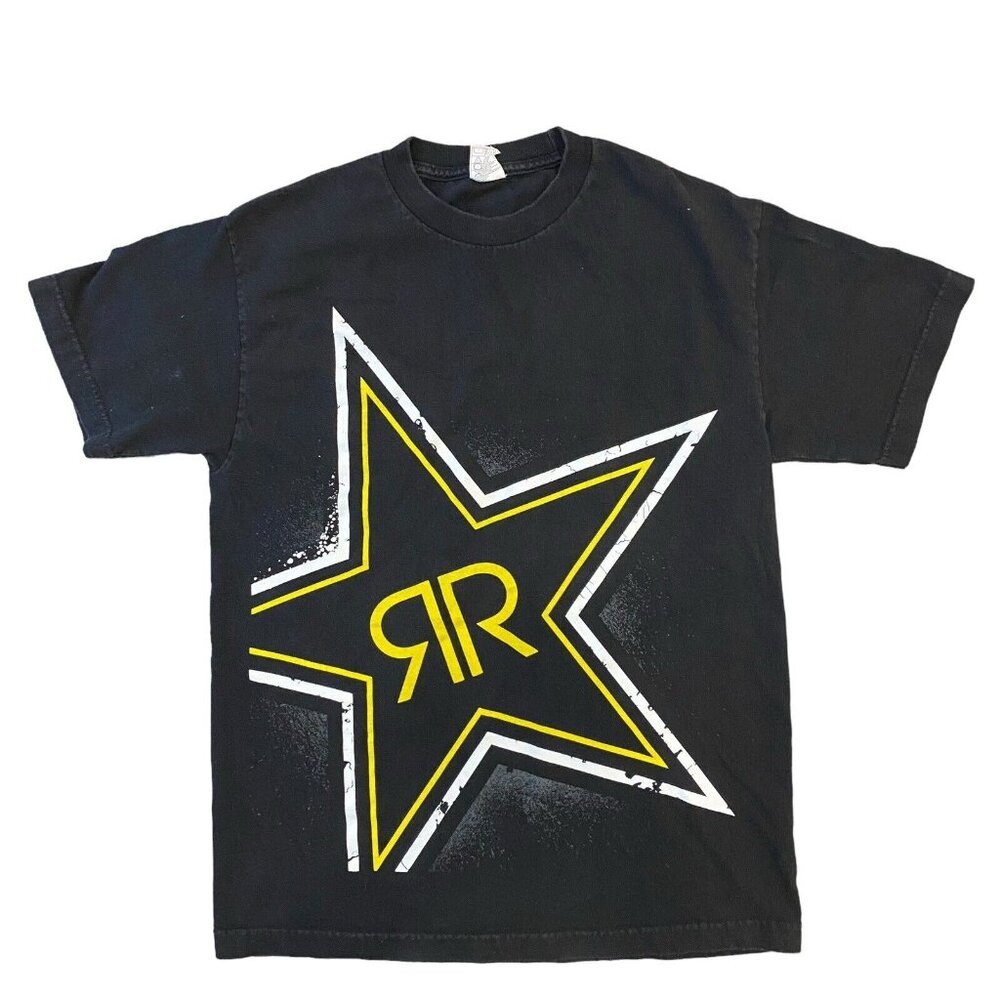 Rockstar Energy Drink T-Shirt Graphic Logo Mens Medium Short Sleeve Black